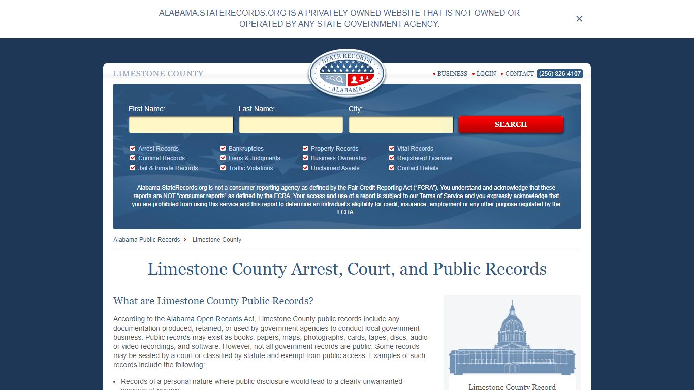 Limestone Alabama State Records | StateRecords.org