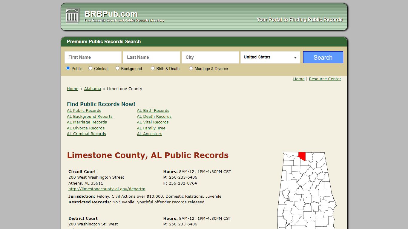 Limestone County Public Records | Search Alabama ...