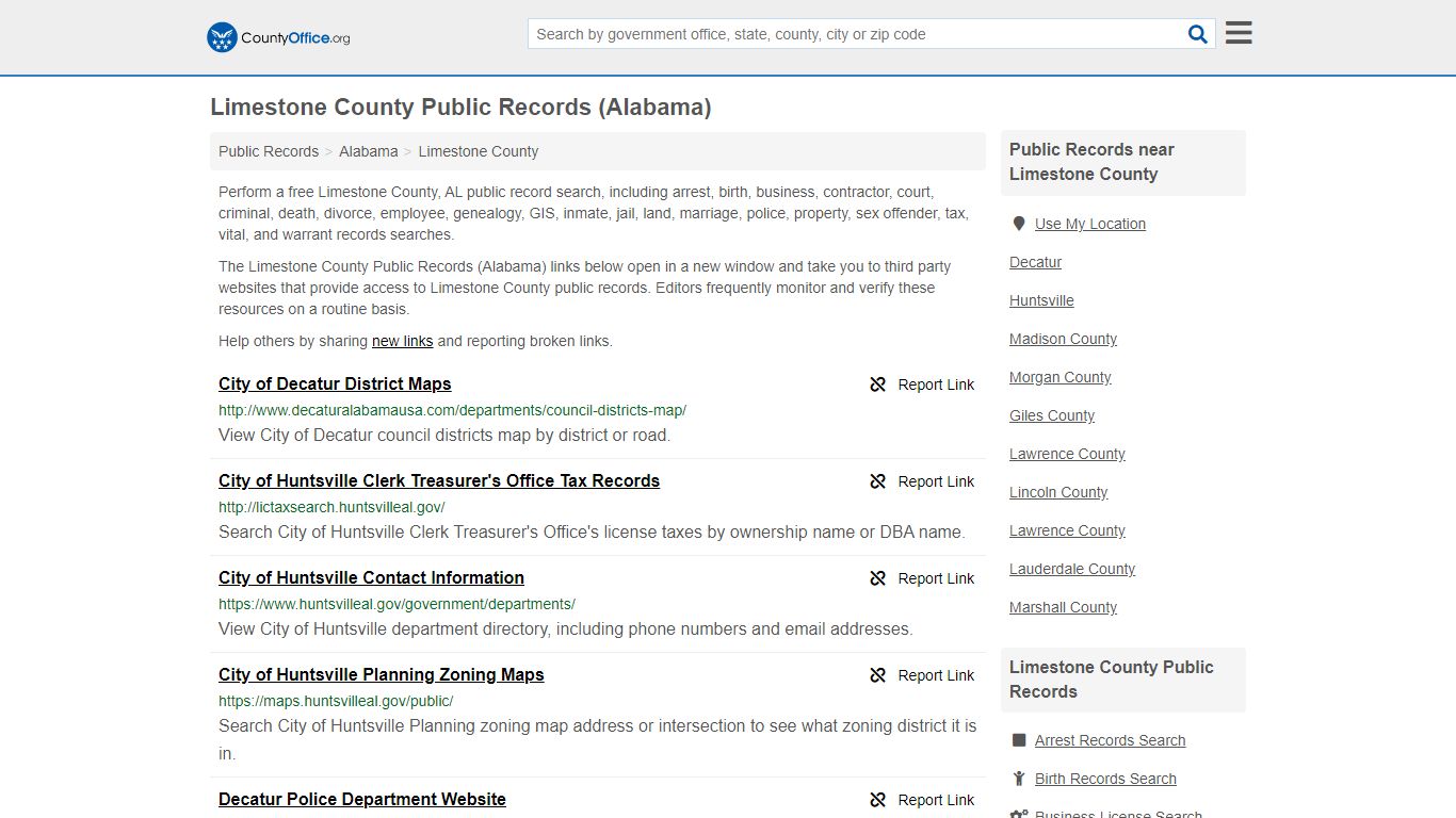 Public Records - Limestone County, AL (Business, Criminal ...